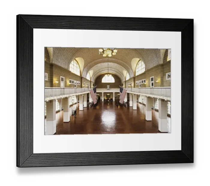 Framed Print : Ellis Island, main building, registration hall