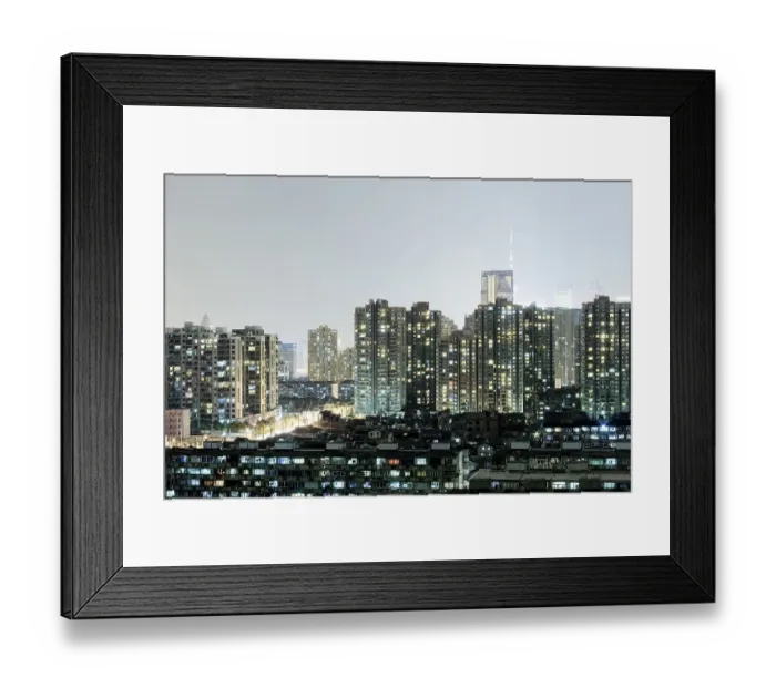 Framed Print : Residential district at night, Puxi