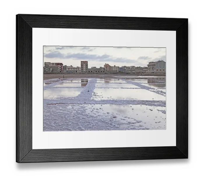 Framed Print : Salt basin in the disused saline