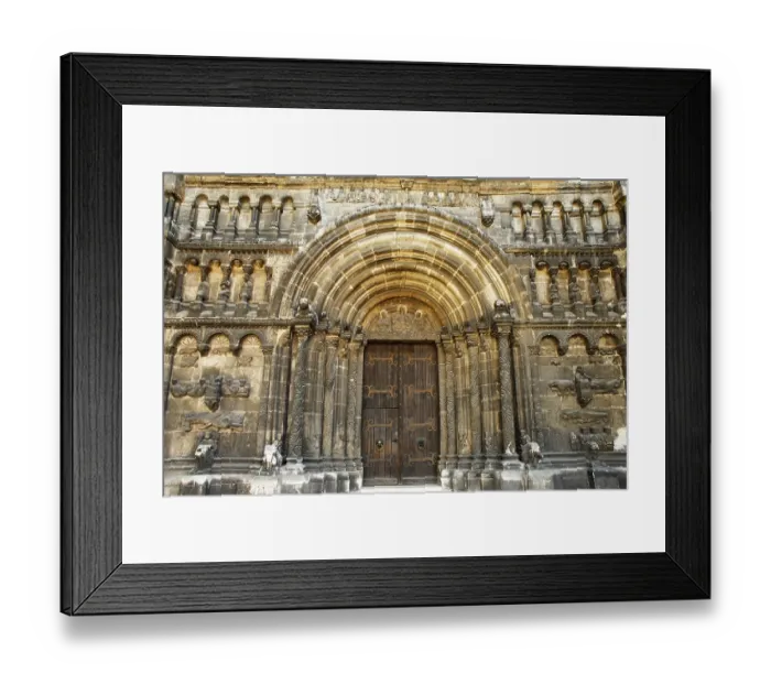 Framed Print : Romanesque portal of the Scottish church St Jakob