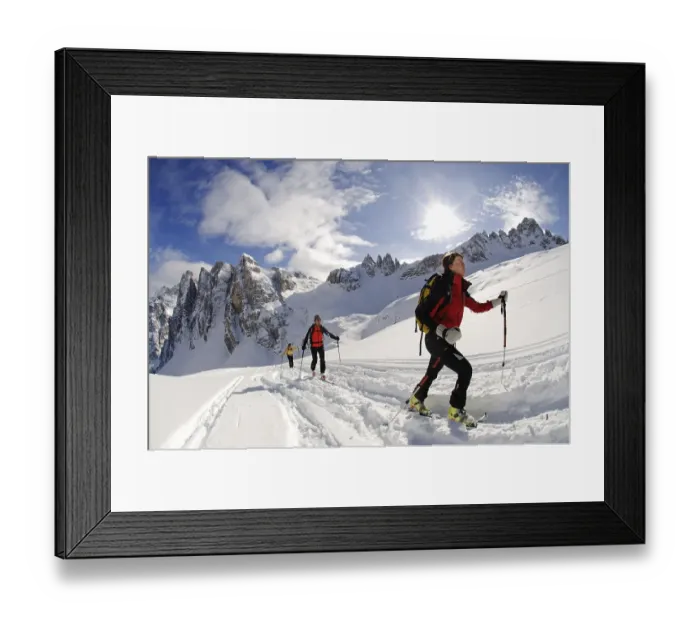Framed Print : Ski touring, Mt. Sextner Stein Framed Print : Ski touring, Mt. Sextner Stein