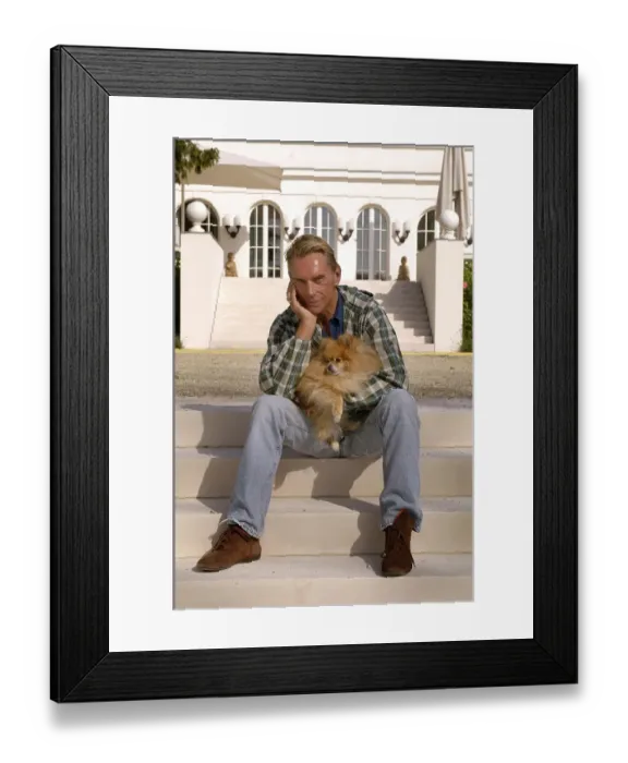 Framed Print : Fashion designer Wolfgang Joop in front of his villa in Potsdam