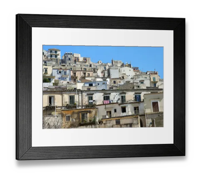 Framed Print : View at the old town of Modica Italy