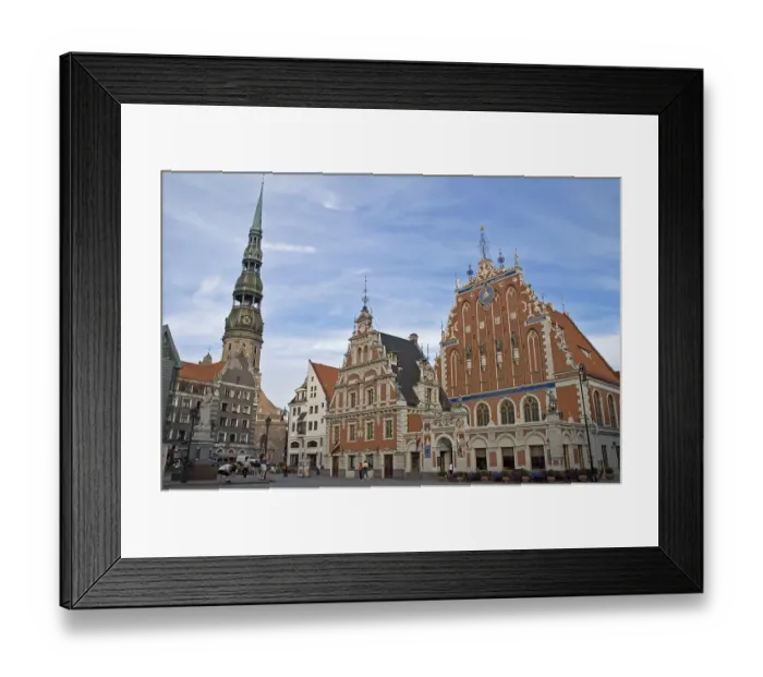 Framed Print : Riga is proud to his Schwarzhaeupterhausand ttogether with the Petri church Framed Print : Riga is proud to his Schwarzhaeupterhausand ttogether with the Petri church
