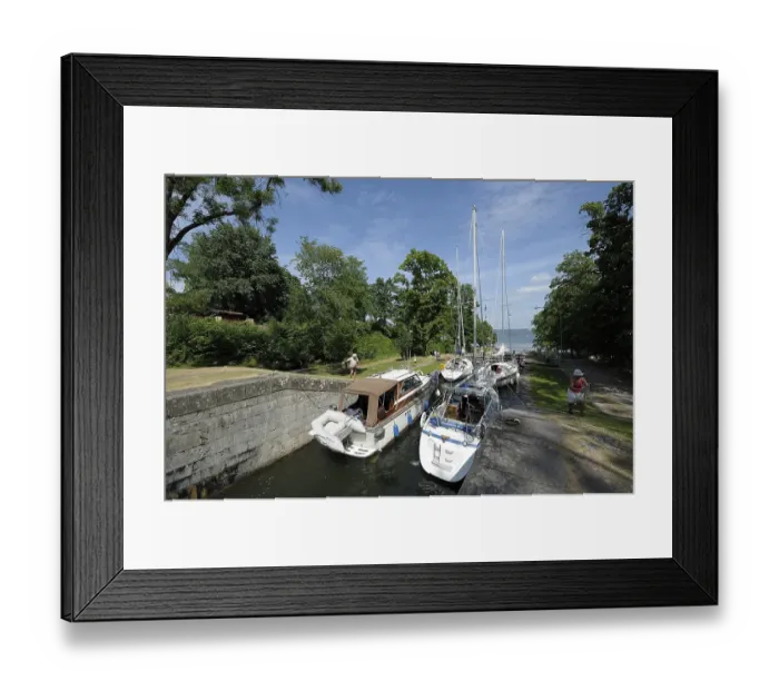 Framed Print : The five locks of Borenshult even out the 15 m height difference Framed Print : The five locks of Borenshult even out the 15 m height difference