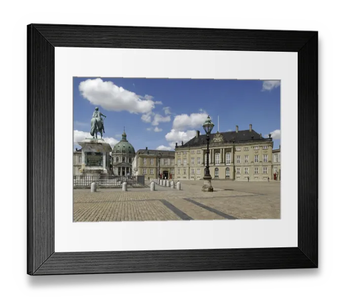 Framed Print : Equestrian statue and square in front of Amalienborg Royal Palace and Frederik's Church or the Marble Church Framed Print : Equestrian statue and square in front of Amalienborg Royal Palace and Frederik's Church or the Marble Church