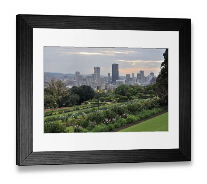 Framed Print : View from the gardens of the Union Buildings towards the city centre of Pretoria