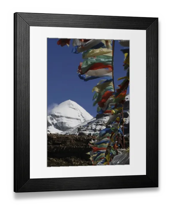 Framed Print : Mount Kailash, with Tibetan prayer flags Framed Print : Mount Kailash, with Tibetan prayer flags