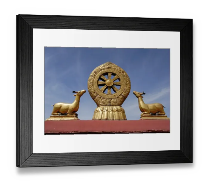 Framed Print : Tibetan Buddhism Wheel of life two deer Jokhang Lhasa Tibet China Framed Print : Tibetan Buddhism Wheel of life two deer Jokhang Lhasa Tibet China