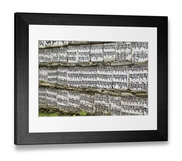 Framed Print : Mani wall, Mani stone, Dudh Kosi valley