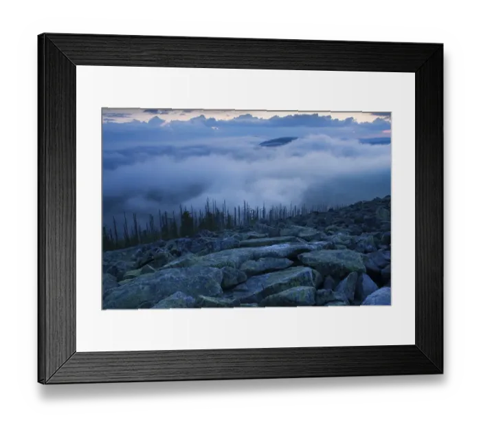 Framed Print : Cloudy mood on the peak of Lusen Mountain