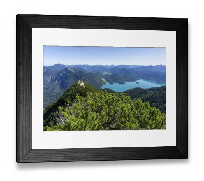 Framed Print : View from Herzogstand to its fore summit