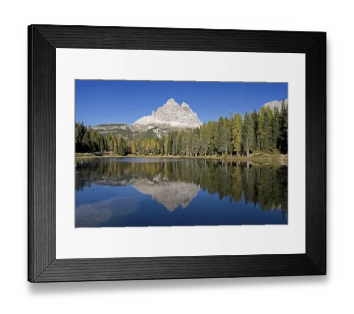 Framed Print : Lago Antorno with Tre Cime, Sexten Dolomite Alps