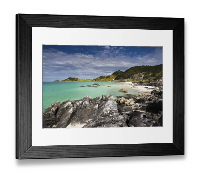 Framed Print : Coast, Refviksanden Beach, Vagsoy island