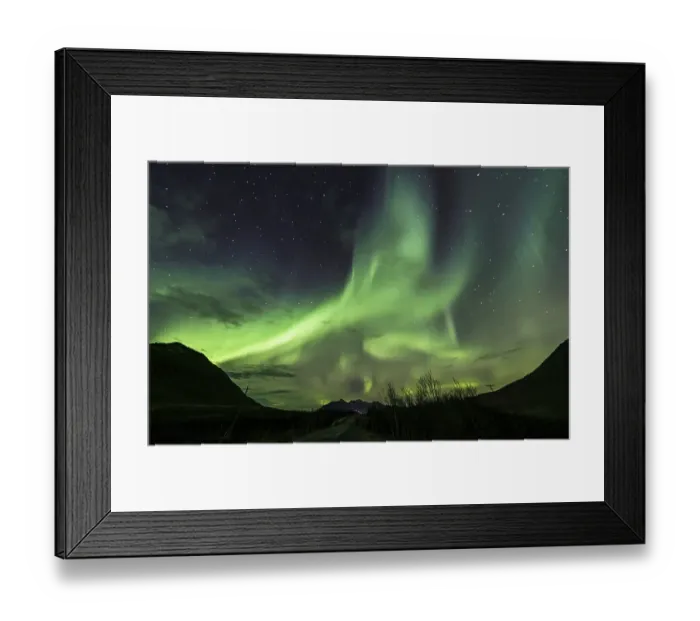 Framed Print : Aurora borealis at Tromvik, Norway, Europe Framed Print : Aurora borealis at Tromvik, Norway, Europe