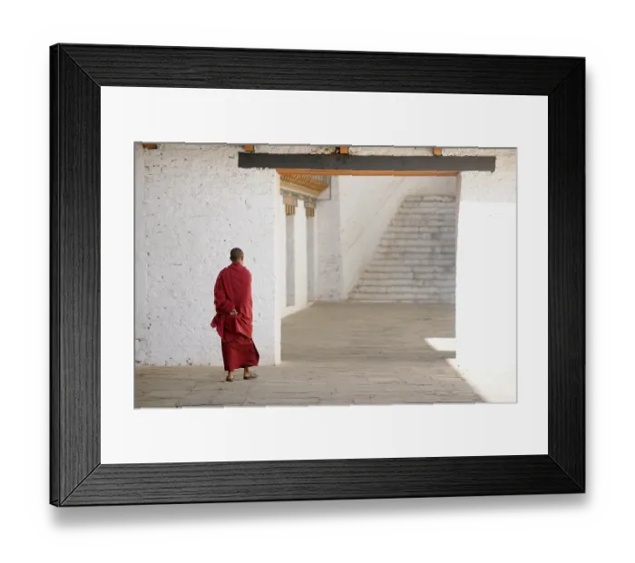 Framed Print : Monk at Punakha Dzong, Punakha Framed Print : Monk at Punakha Dzong, Punakha
