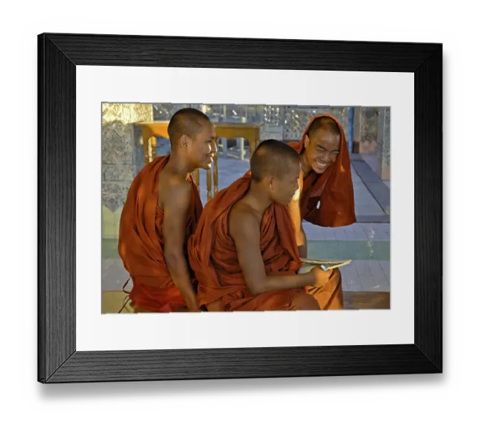 Framed Print : Young monks, Myanmar, Burma, Asia