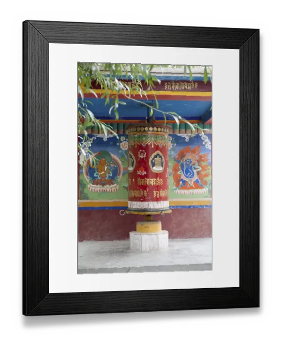 Framed Print : Tibetan Buddhism, large colorful prayer wheel Framed Print : Tibetan Buddhism, large colorful prayer wheel