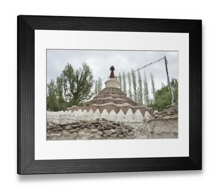 Framed Print : Tibetan Buddhism, many white chorten