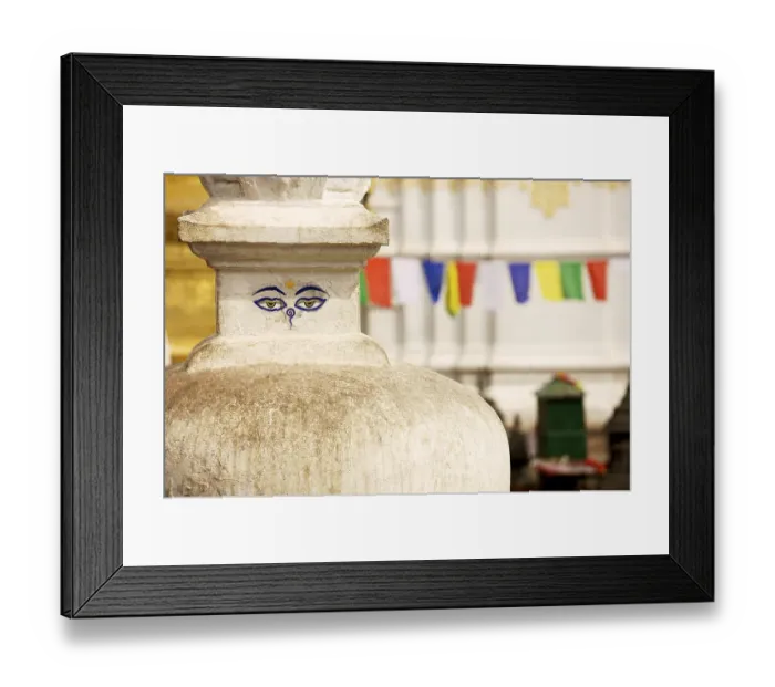 Framed Print : God's all seeing with the third eye and the number one as nose in the Swayambhunath Stupa Temple Framed Print : God's all seeing with the third eye and the number one as nose in the Swayambhunath Stupa Temple