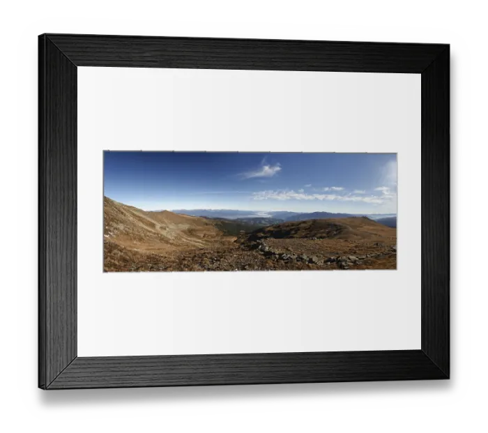 Framed Print : View from Zirbitzkogel mountain across the valley towards Obdach