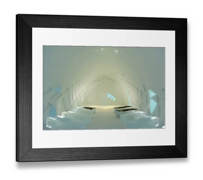 Framed Print : Ice art, chancel made of ice, church