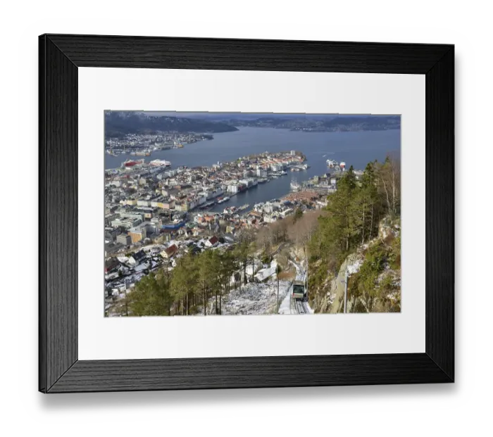 Framed Print : View of the city from Mount Floyen Framed Print : View of the city from Mount Floyen