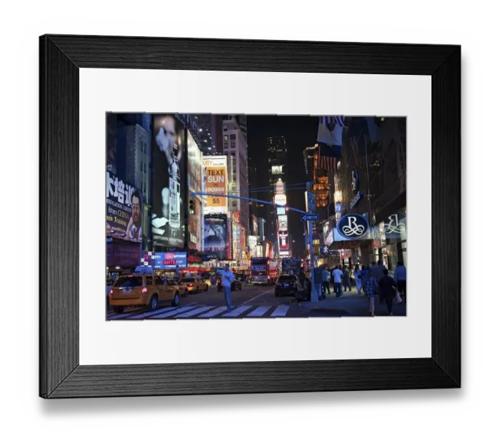 Framed Print : Man hailing a taxi at the evening at Times Square Framed Print : Man hailing a taxi at the evening at Times Square