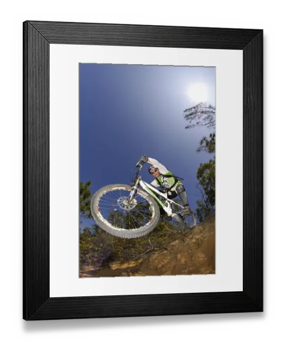 Framed Print : Mountain biker on Hong Kong Island
