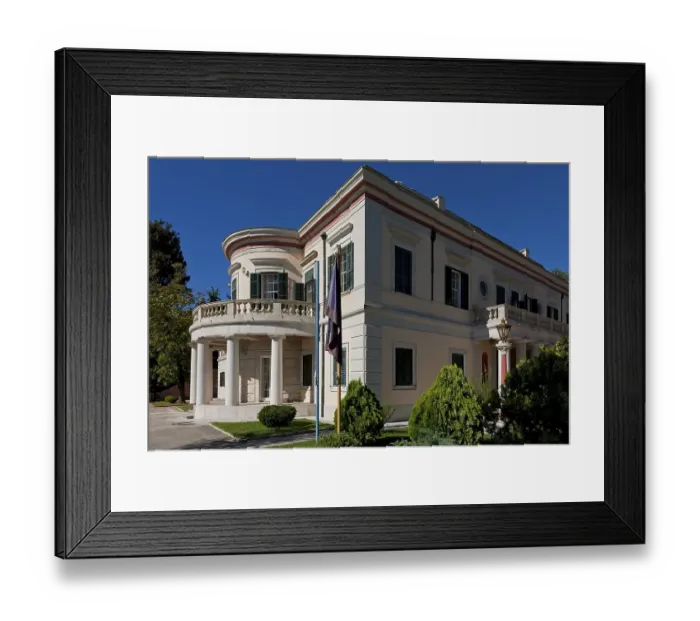 Framed Print : Mon Repos Palace, Analipsi Peninsula