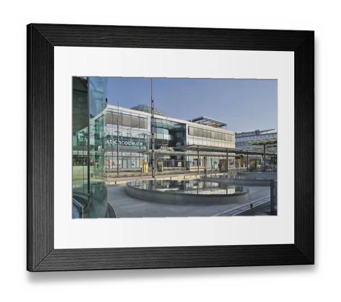 Framed Print : Kugelhaus, shopping centre, Wiener Platz square