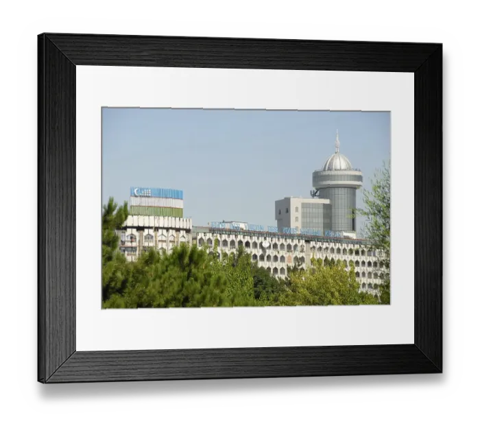 Framed Print : Socalistic and modern buildings with national flag at the place of friendship between nations in Tashkent Uzbekistan Framed Print : Socalistic and modern buildings with national flag at the place of friendship between nations in Tashkent Uzbekistan
