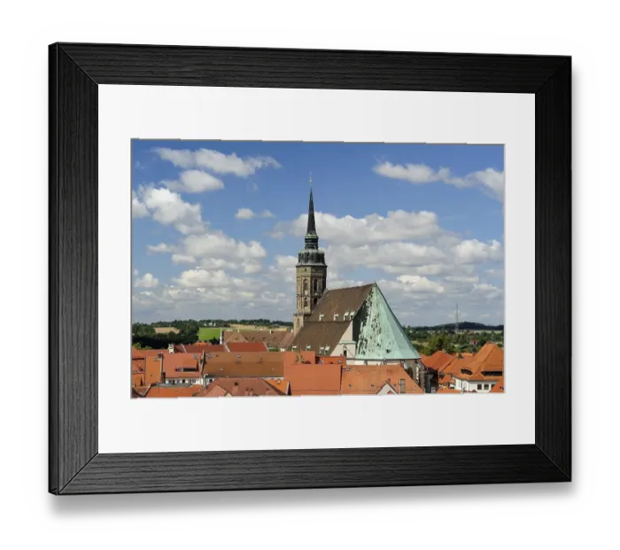 Framed Print : View from Reichenturm onto rooftops of old town with St Framed Print : View from Reichenturm onto rooftops of old town with St