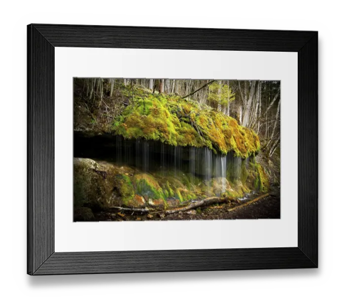 Framed Print : Waterfall, mossy, Wutachschlucht gorge