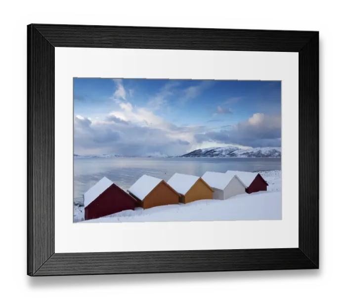Framed Print : Nordfjord with colorful wooden huts