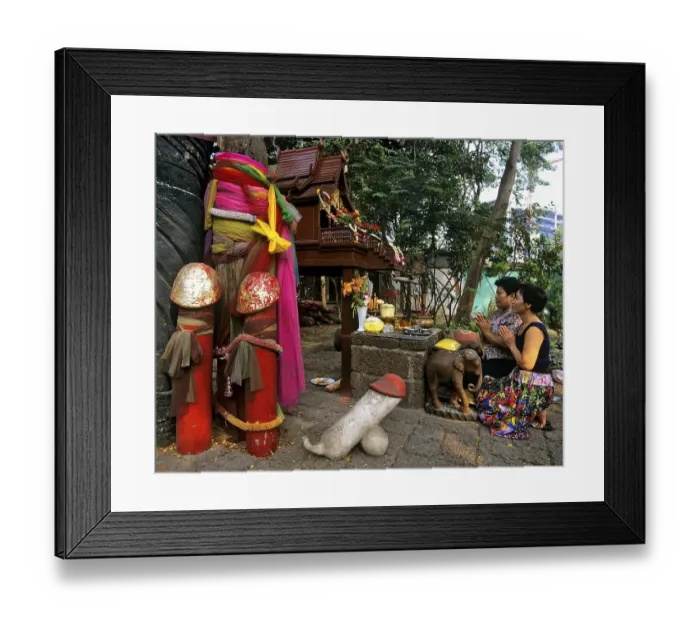 Framed Print : Women praying at the phallic shrine Framed Print : Women praying at the phallic shrine