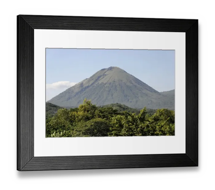 Framed Print : El Hoyo Volcano, 1079m, ruins of Leon Viejo Framed Print : El Hoyo Volcano, 1079m, ruins of Leon Viejo