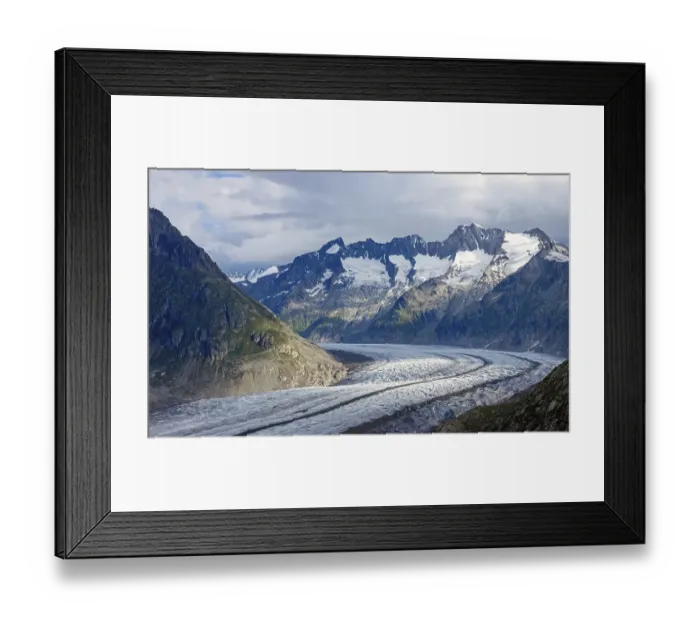 Framed Print : A cloudy day on the Aletsch Glacier in the Swiss Alps Framed Print : A cloudy day on the Aletsch Glacier in the Swiss Alps