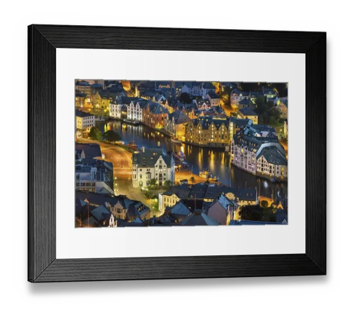 Framed Print : Town centre of Alesund from Aksla hill