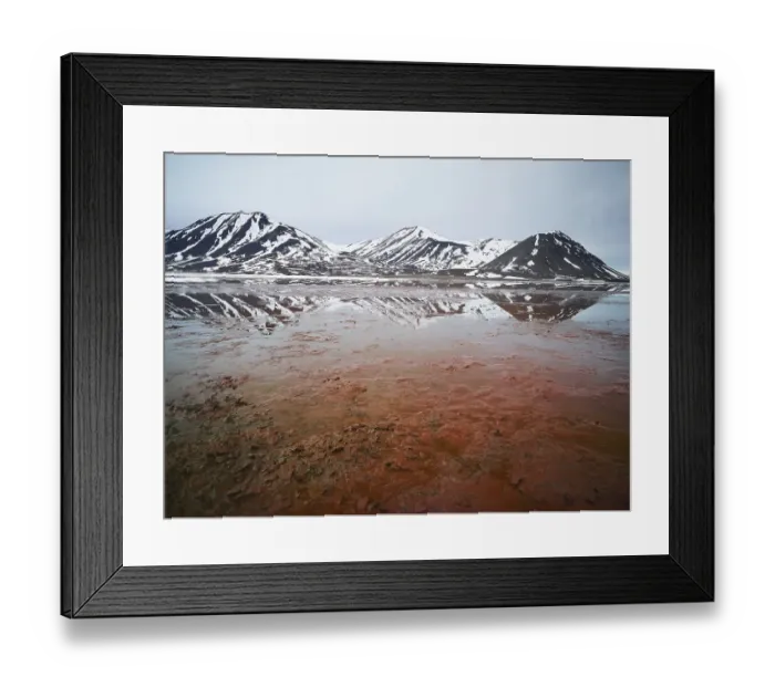 Framed Print : Fjord with red algae, Krossfjorden