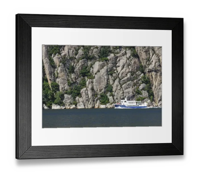 Framed Print : Excursion boat in the Lysefjord
