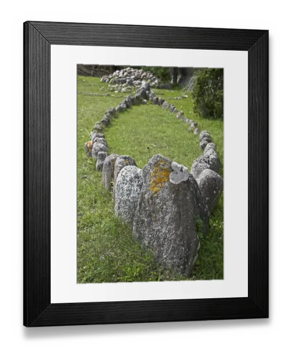 Framed Print : Stones set in the layout of a ship