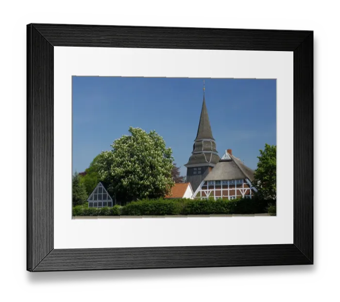 Framed Print : St. Johannis church in Hamburg, Germany, Europe