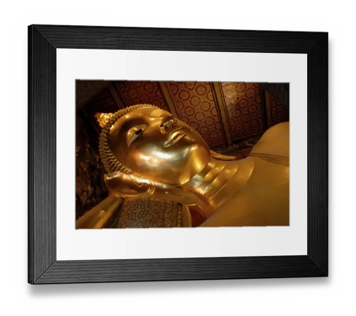 Framed Print : Gold-plated Reclining Buddha sculpture Framed Print : Gold-plated Reclining Buddha sculpture