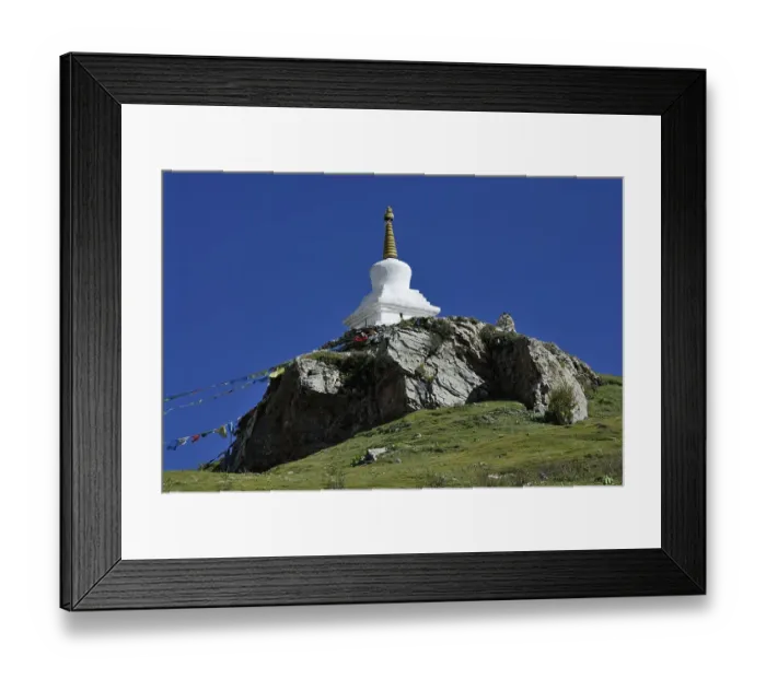 Framed Print : White stupa at Ganden monastery near Lhasa Framed Print : White stupa at Ganden monastery near Lhasa
