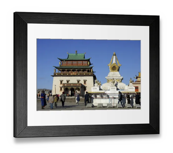 Framed Print : Main Tempel Magjid Janraisig Suem Gandan Monastery Ulaan-Baatar Mongolia
