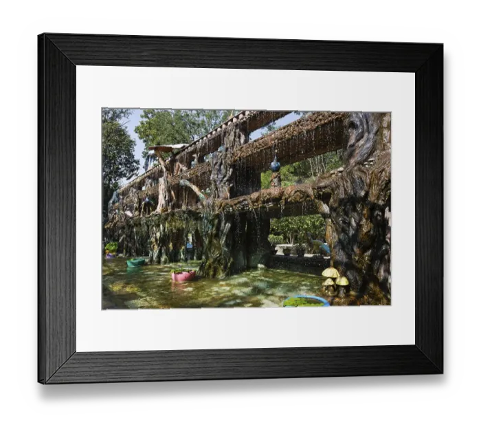 Framed Print : Three-storey fountain with water features Framed Print : Three-storey fountain with water features