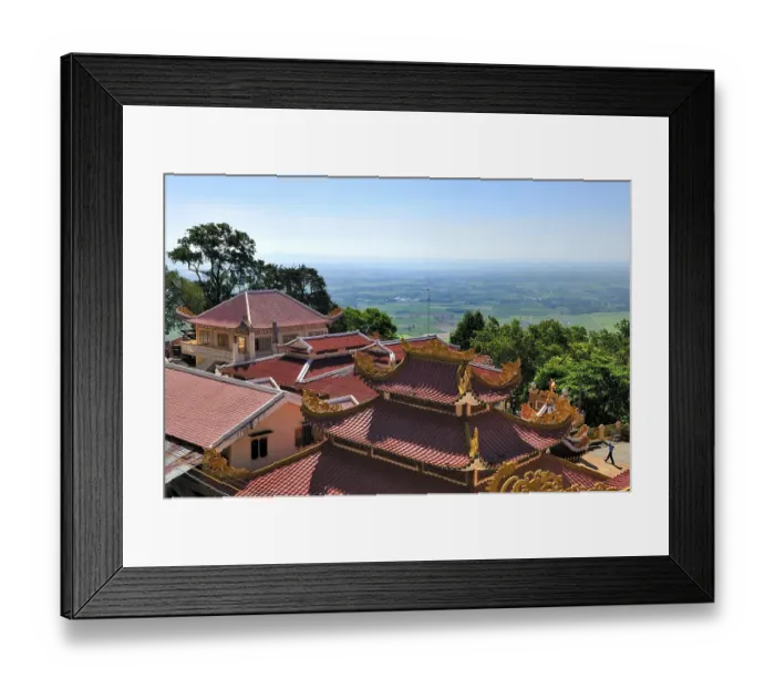 Framed Print : Roofs of the temple on the mountain of the black woman Framed Print : Roofs of the temple on the mountain of the black woman