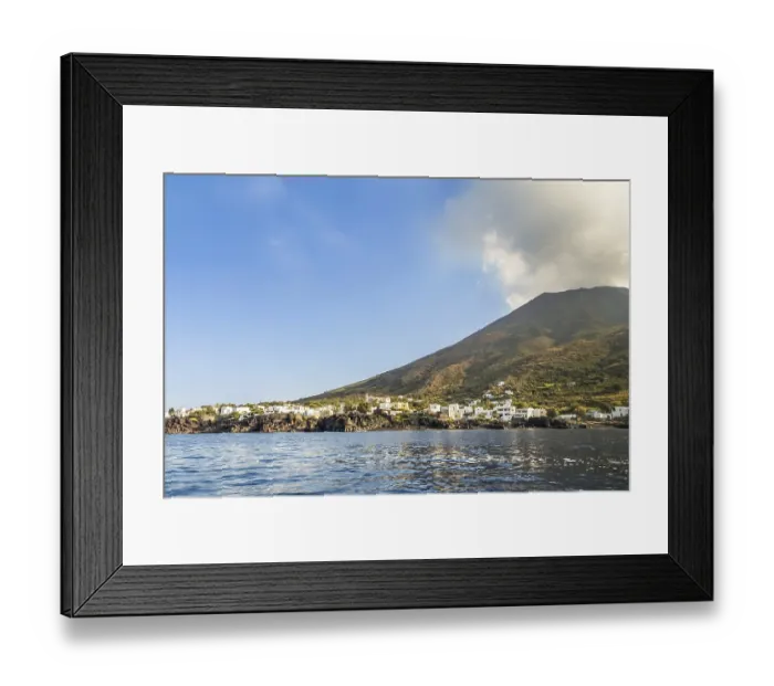 Framed Print : Volcano Stromboli Archipelago Eolie Sicily Italy