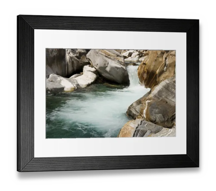 Framed Print : The mountain brook Verzasca near Brione in the Verzasca valley